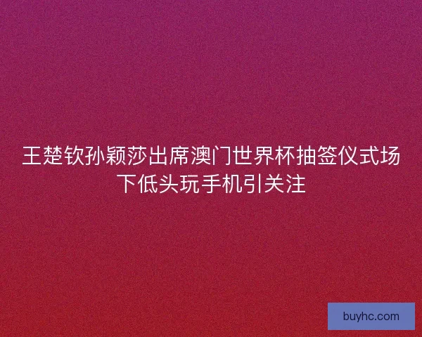 王楚钦孙颖莎出席澳门世界杯抽签仪式场下低头玩手机引关注